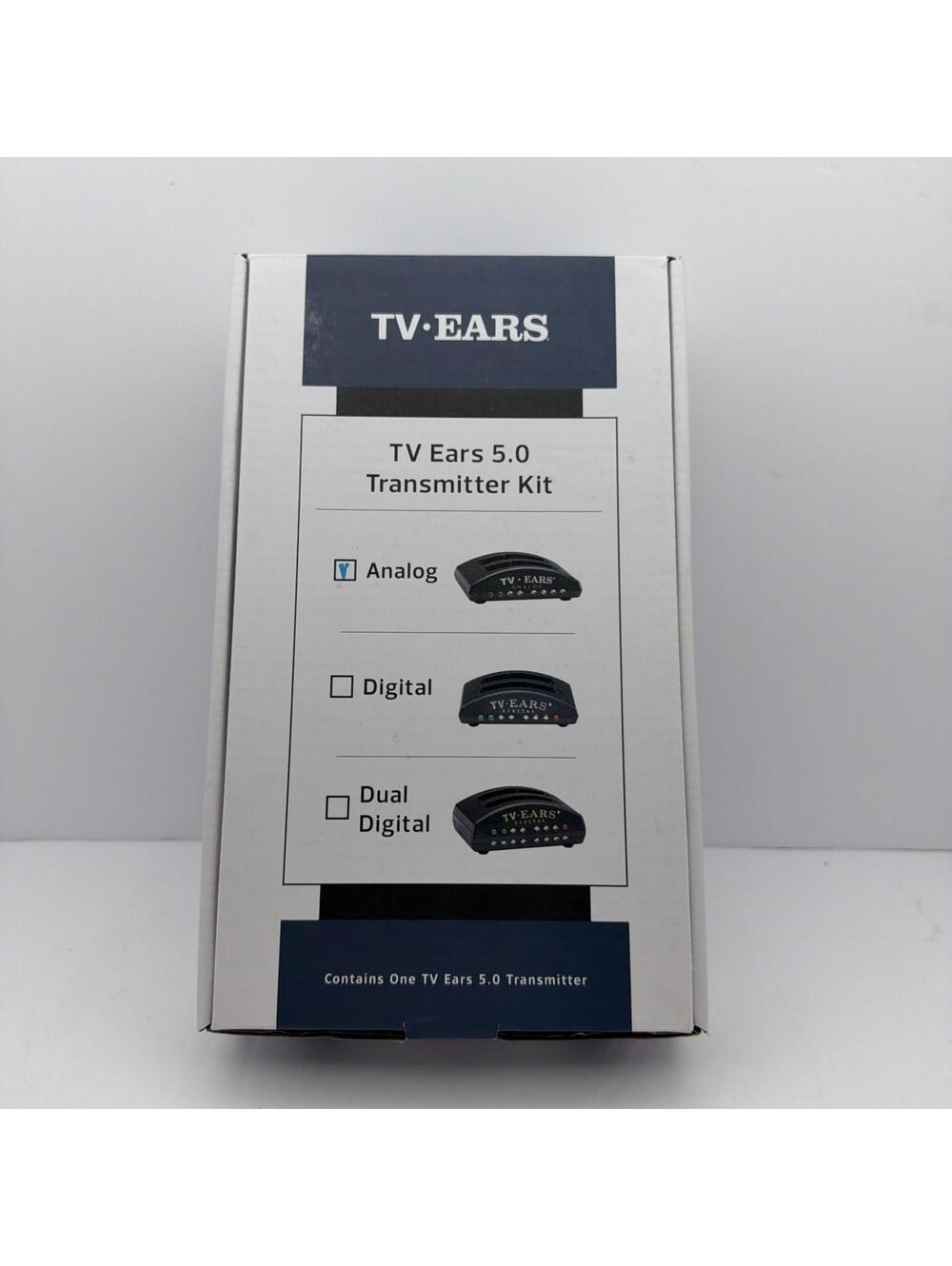 TV Ears 5.0 Dual Analog Wireless Charger Base Transmitter Kit w/ Cables NIB